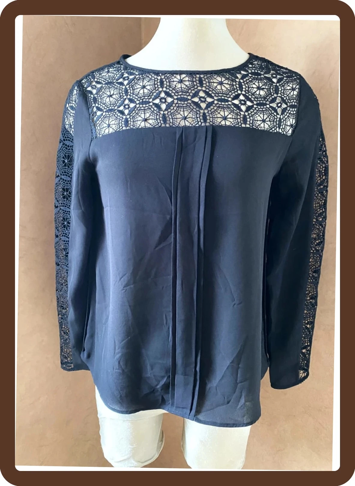 Marine blouse met borduurwerk Zara Trafaluc T34 – Elegant & als nieuw! – photo 2